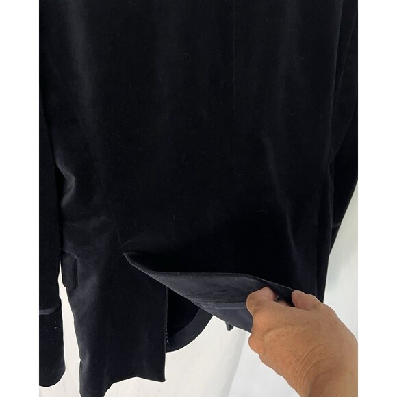 HE Homini Emerito by Mango Dark Blue Velvet Blazer 100% Cotton US/ XS - Picture 9 of 14